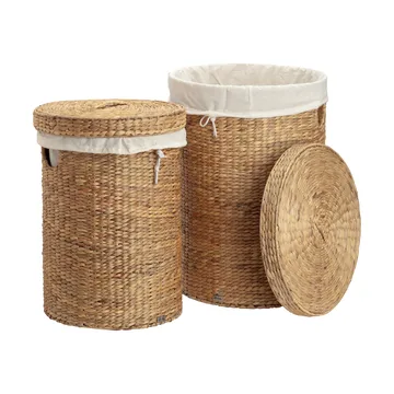 Lily laundry basket round 2-piece set - Natural - Dixie