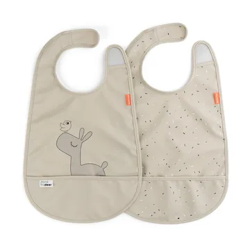 Lalee bib with velcro 2-pack - Sand - Done by deer