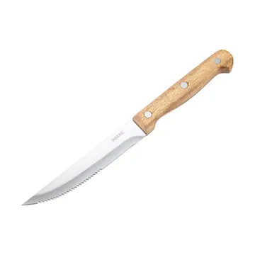 BBQ steak knife - Stainless steel, 6-pack, acacia wooden box, 22.5x2 cm - Dorre