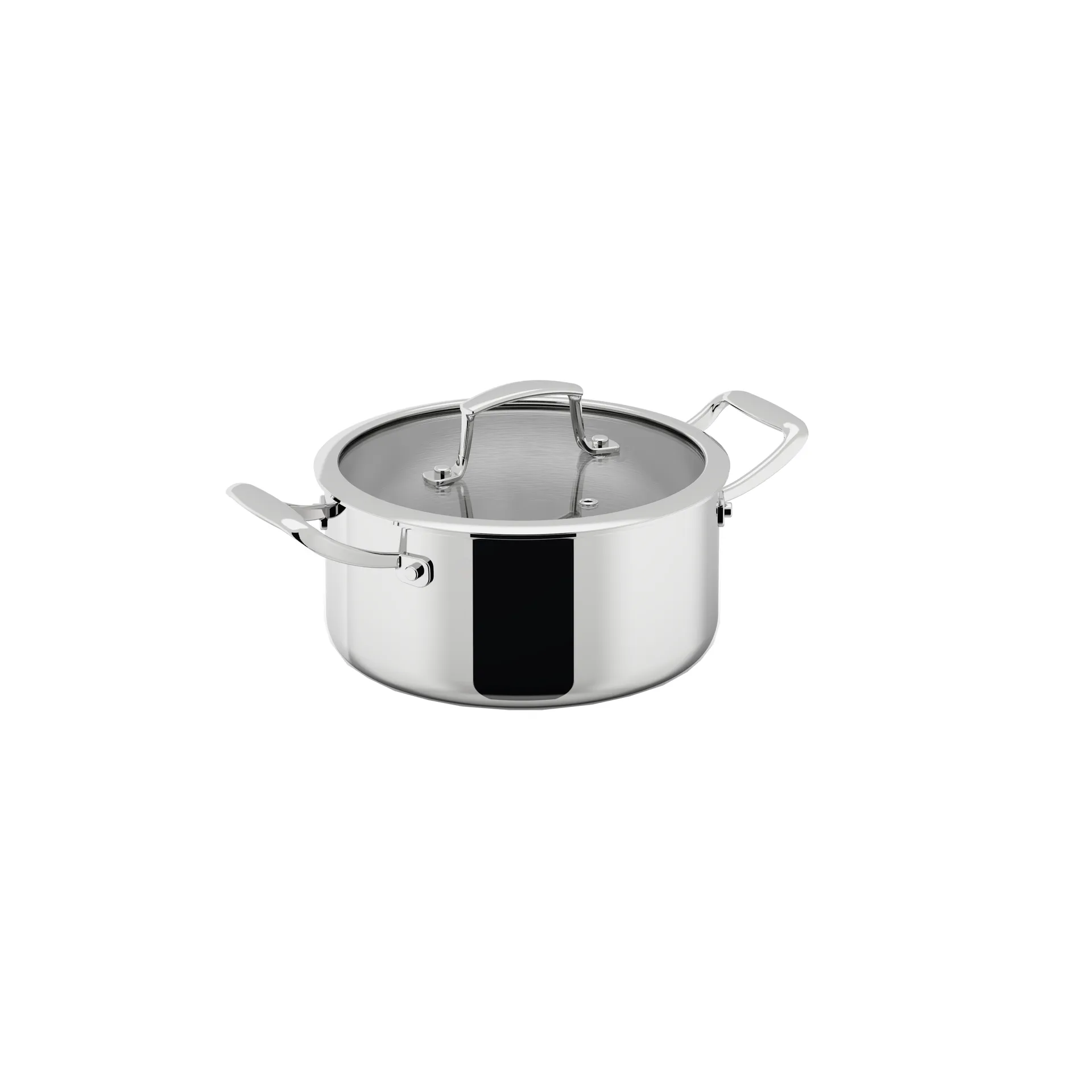 Trivence pot, Stainless steel, glass lid, 3 L Dorre