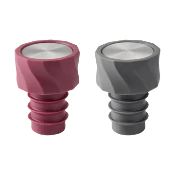 Vivi Wine Stopper 2-Pack 4.5cm - Black-burgundy - Dorre