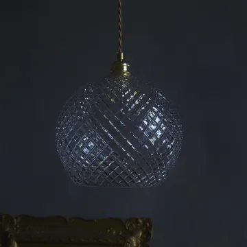 Rowan ceiling lamp Crystal Ø 22 cm - small + gold-coloured cord - EBB & FLOW