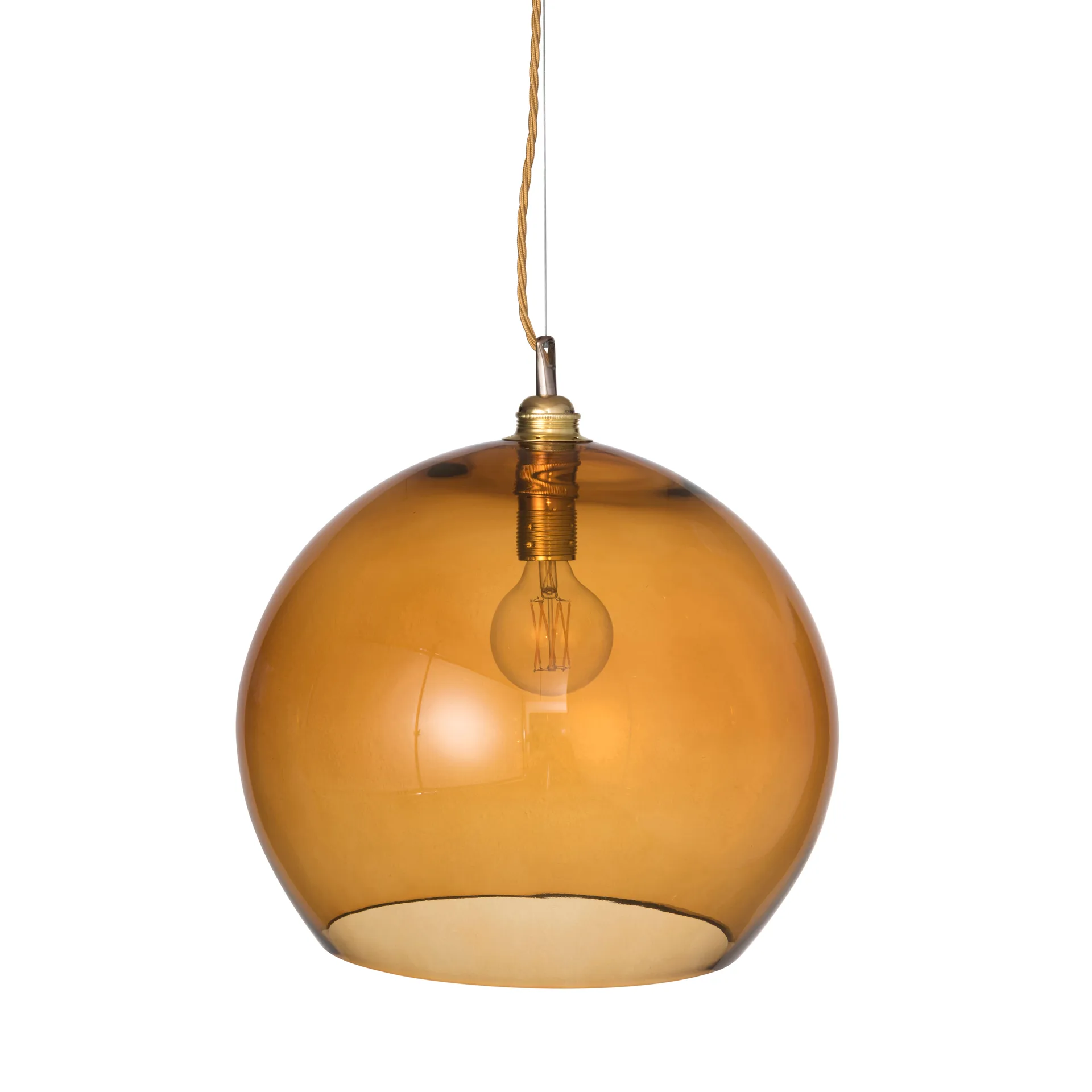 Rowan pendant lamp Ø 39 cm, toast with gold cord EBB & FLOW