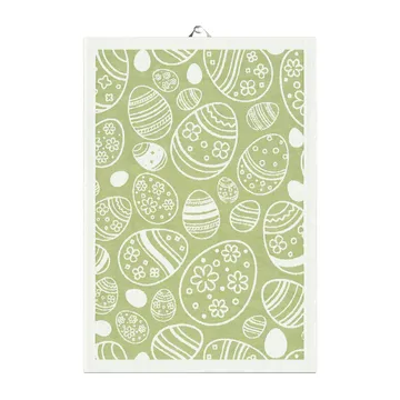 Easter Egg kitchen towel 35x50 cm - Green - Ekelund Linneväveri