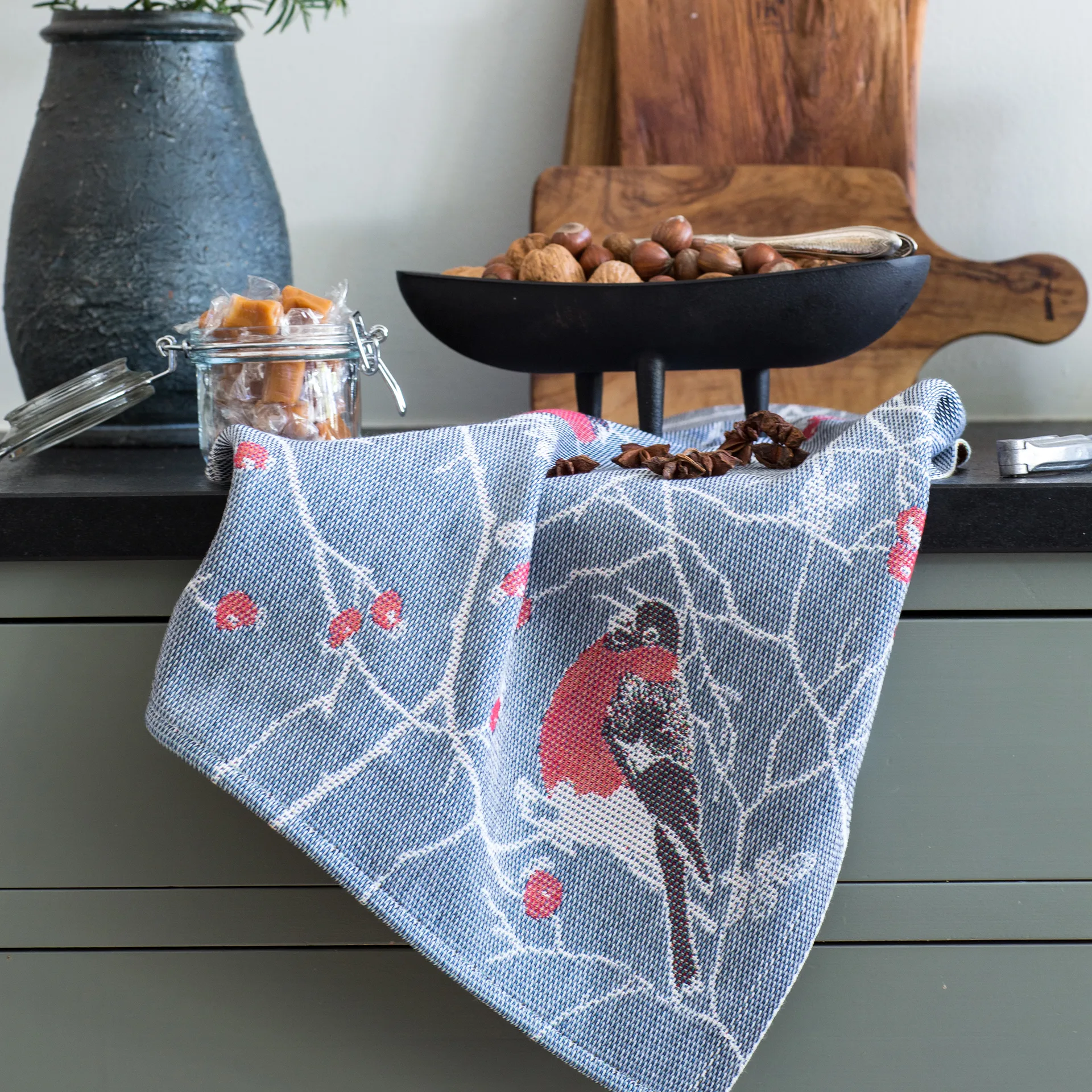 Frostkvist kitchen towel 35x50 cm, grey Ekelund Linneväveri