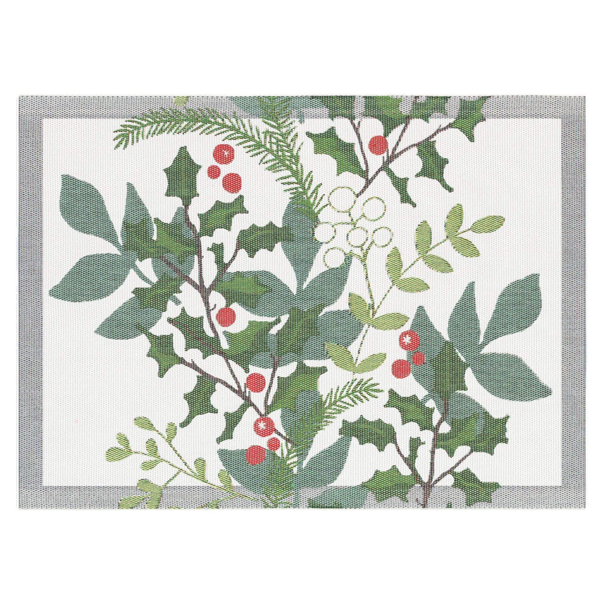 Julia placemat 35x48 cm, white-green Ekelund Linneväveri