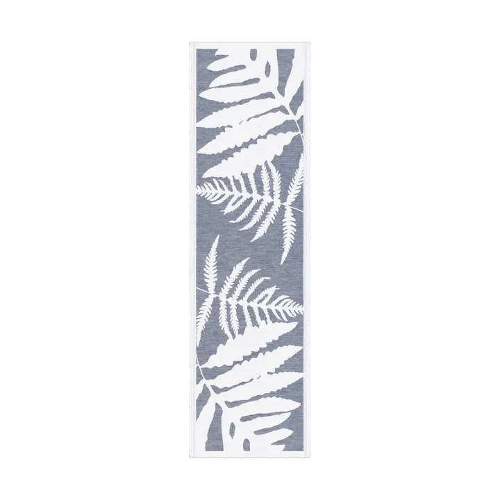 Ormbunkar table runner 35x120 cm - Blue-white - Ekelund Linneväveri