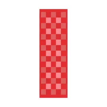Schack runner red - 35x110 cm - Ekelund Linneväveri