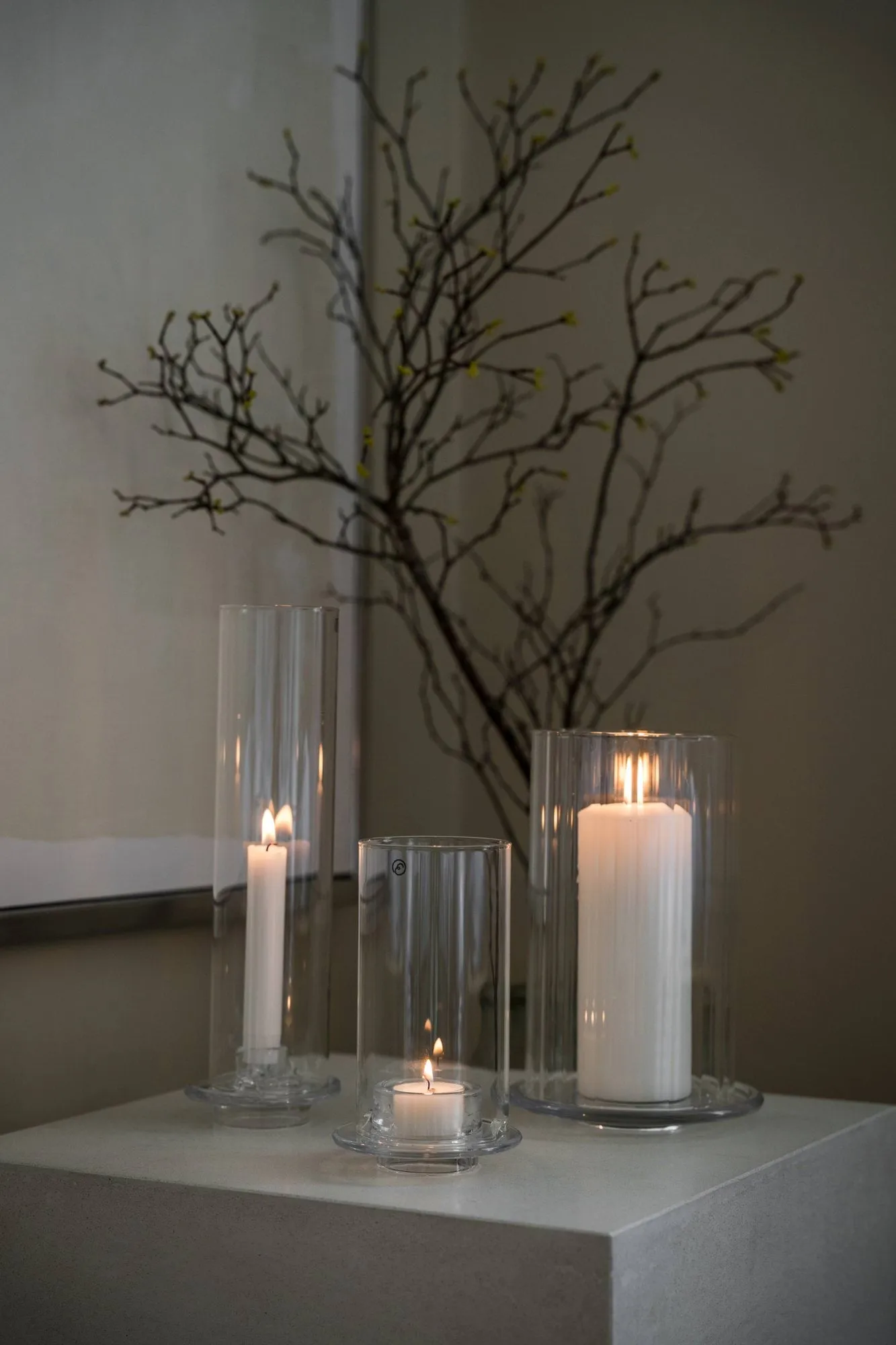 Ernst candle holder for taper candles, Glass, Ø9x27.5 cm ERNST