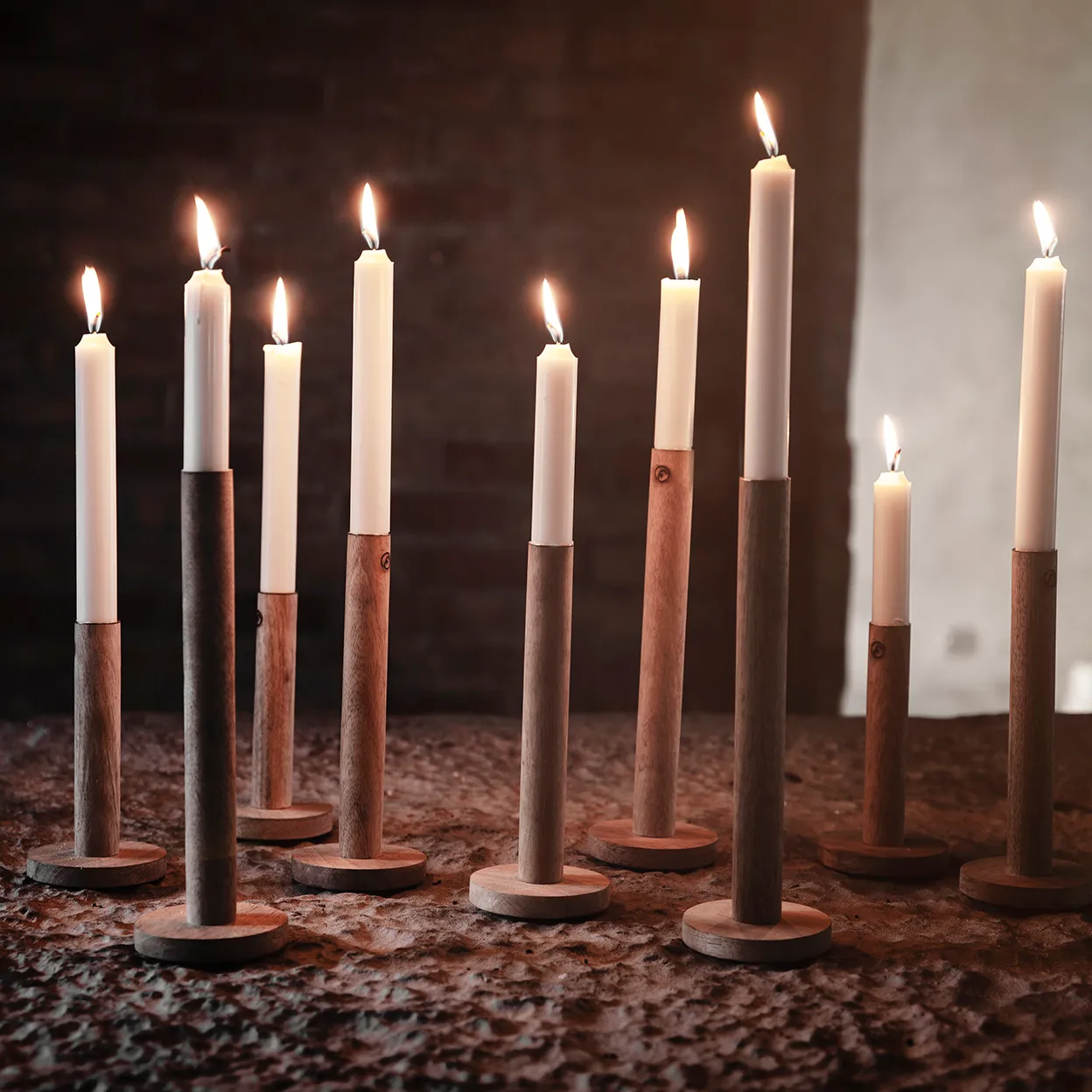 Ernst candle sticks made of wood 20 cm, nature ERNST