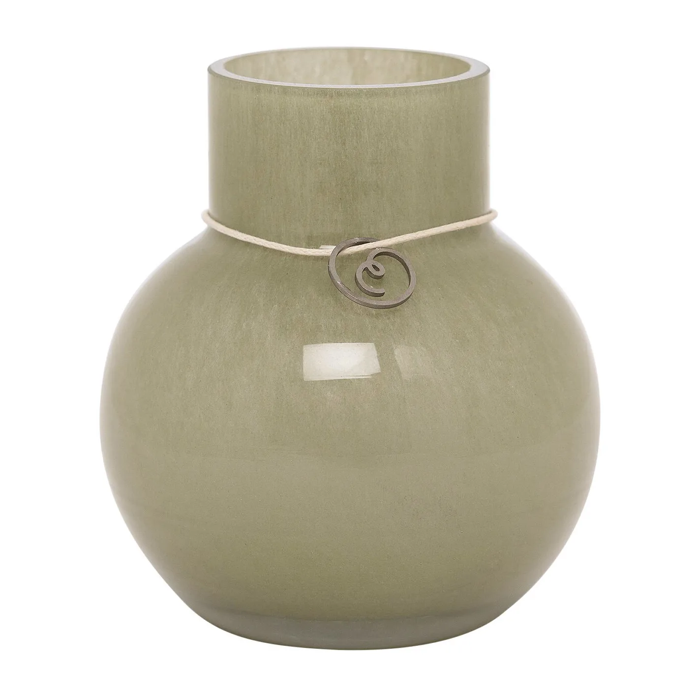 Ernst glass vase round green, H10 cm Ø9 cm ERNST