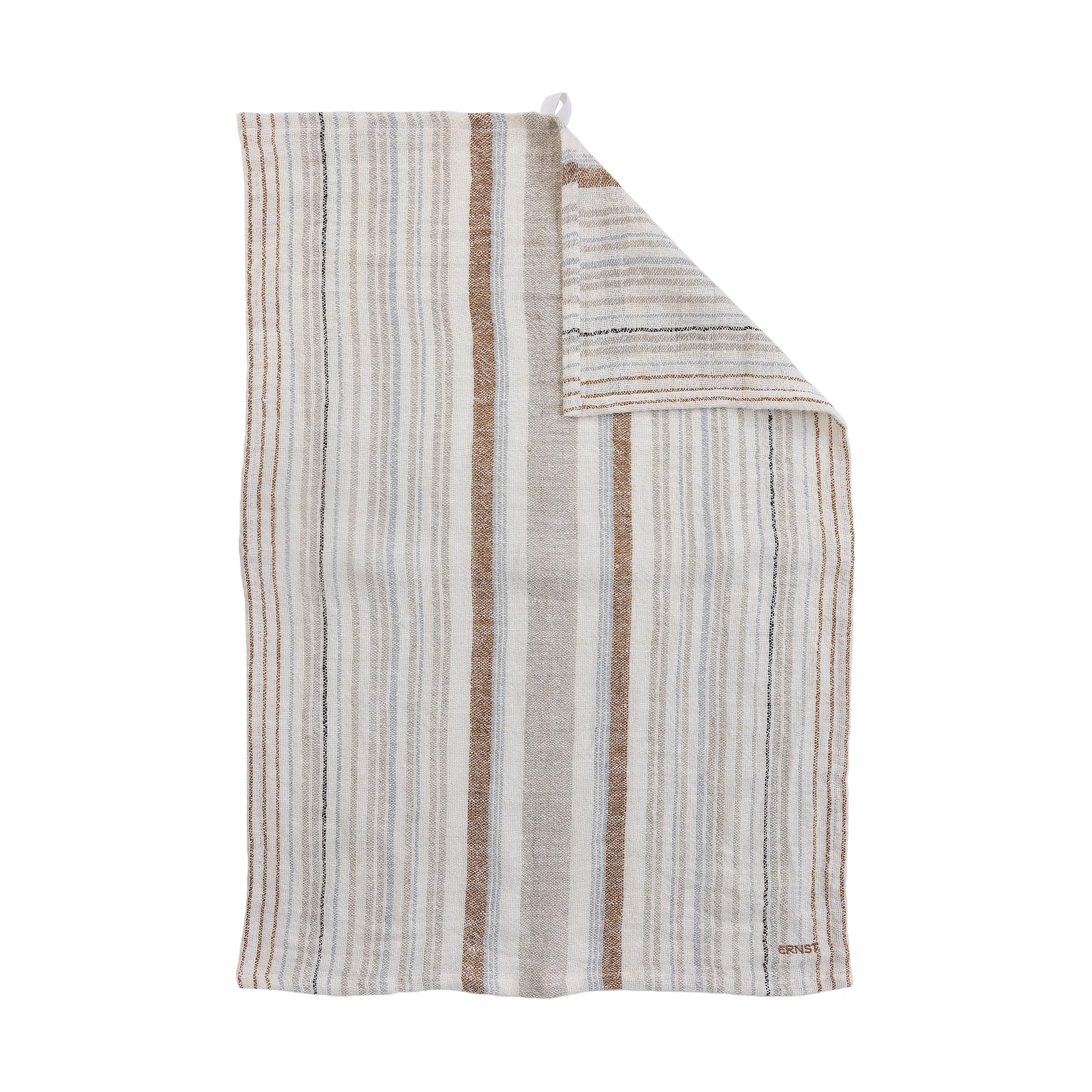 Ernst kitchen towel half linen 47x70 cm, Multirand light blue ERNST