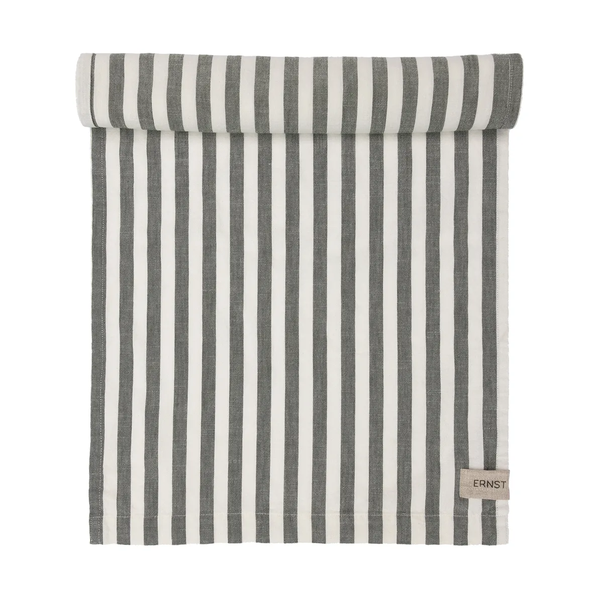 Ernst table runner wide stripes 45x150, Green-white ERNST