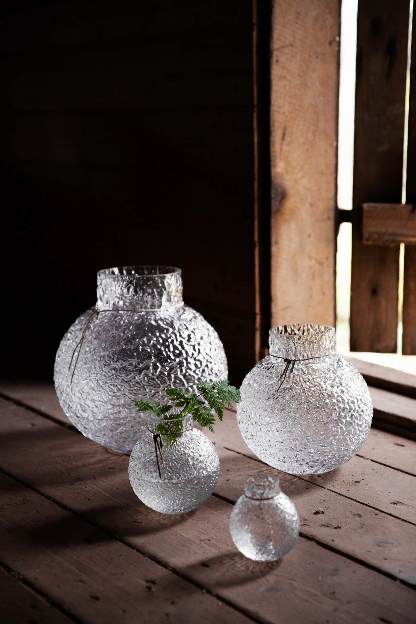 Ernst textured glass vase clear, Ø21x22 cm ERNST