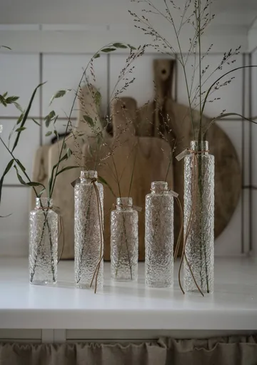Ernst textured glass vase clear - Ø5x25 cm - ERNST