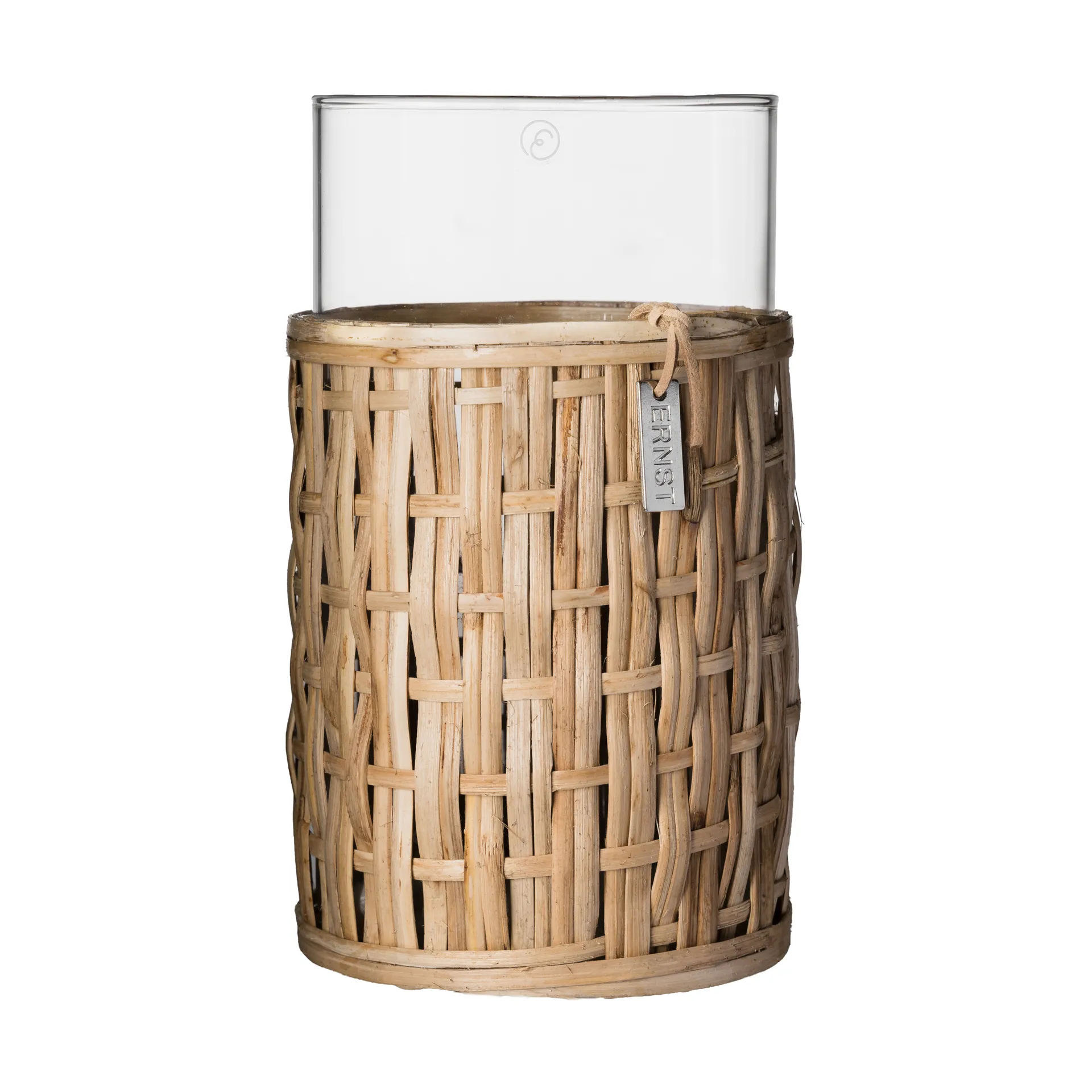 Ernst vase/tealight holder in basket, Nature, Ø10x18 cm ERNST