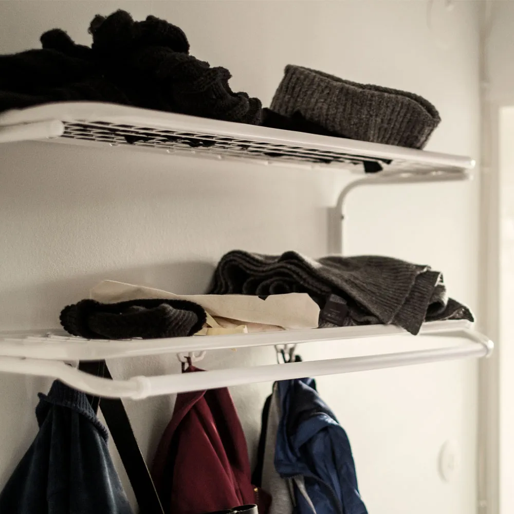 Classic 650 hat shelf, Black/black, 2 levels, 40 cm Essem Design