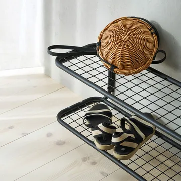 Classic 650 shoe shelf - Black/chrome, 2 levels, 120 cm - Essem Design
