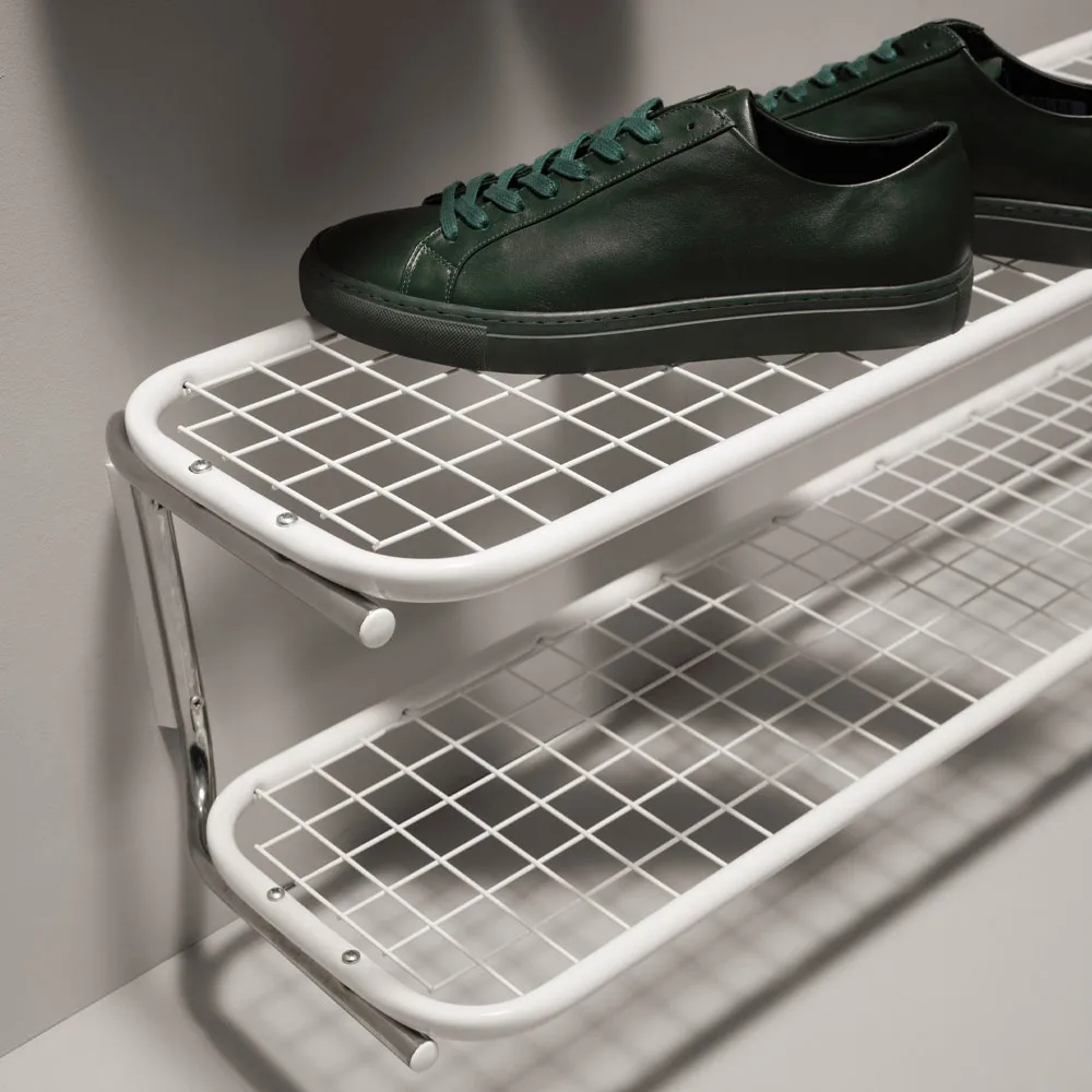 Classic 650 shoe shelf, Black/chrome, 2 levels, 50 cm Essem Design