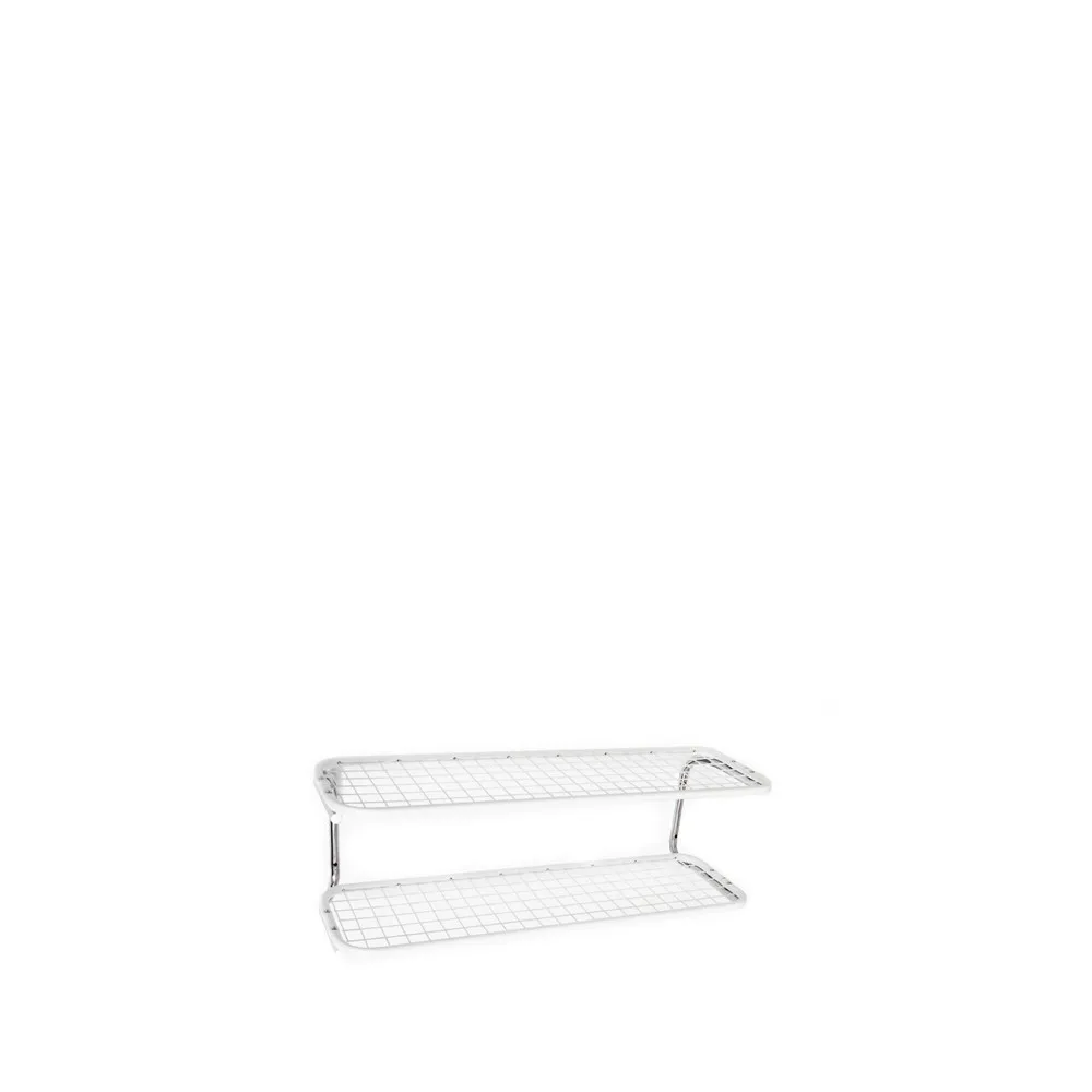 Classic 650 shoe shelf, White/chrome, 2 levels, 50 cm Essem Design