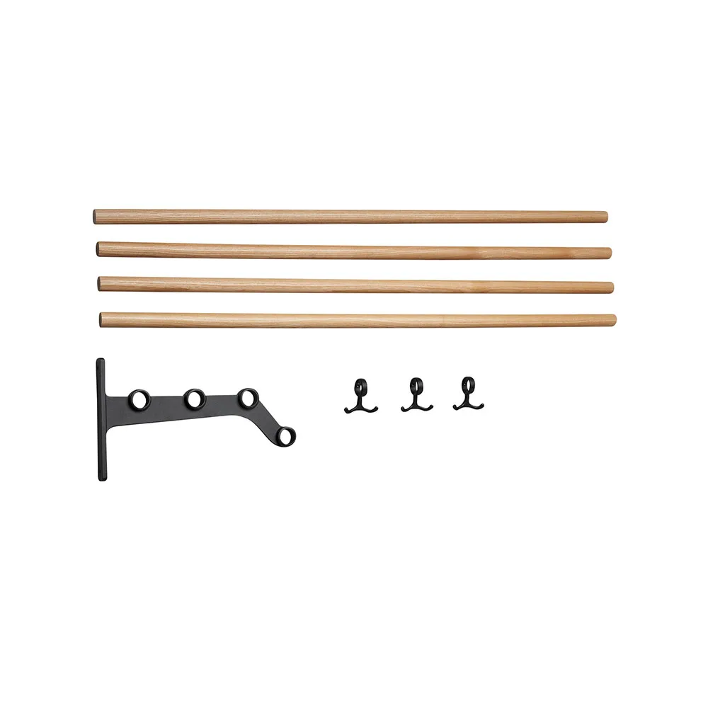 Nostalgi 291 add-on hat shelf, Oak, black lacquered stand Essem Design