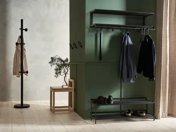 Tamburin shoe shelf 100 cm - Black oiled oak-black - Essem Design