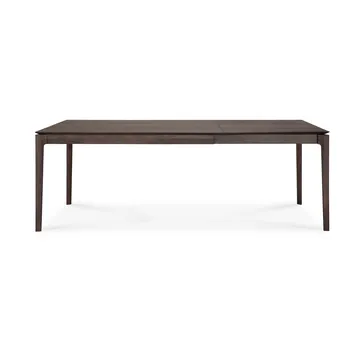 Beech extendable dining table - Brown-lacquered oak, 90x140/220 cm - Ethnicraft