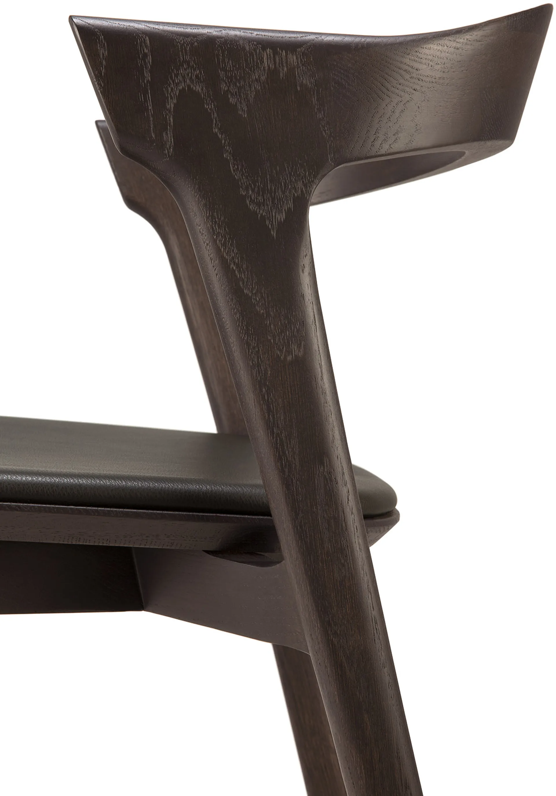 Bok chair with leather seat, Brown-stained oak-brown leather Ethnicraft