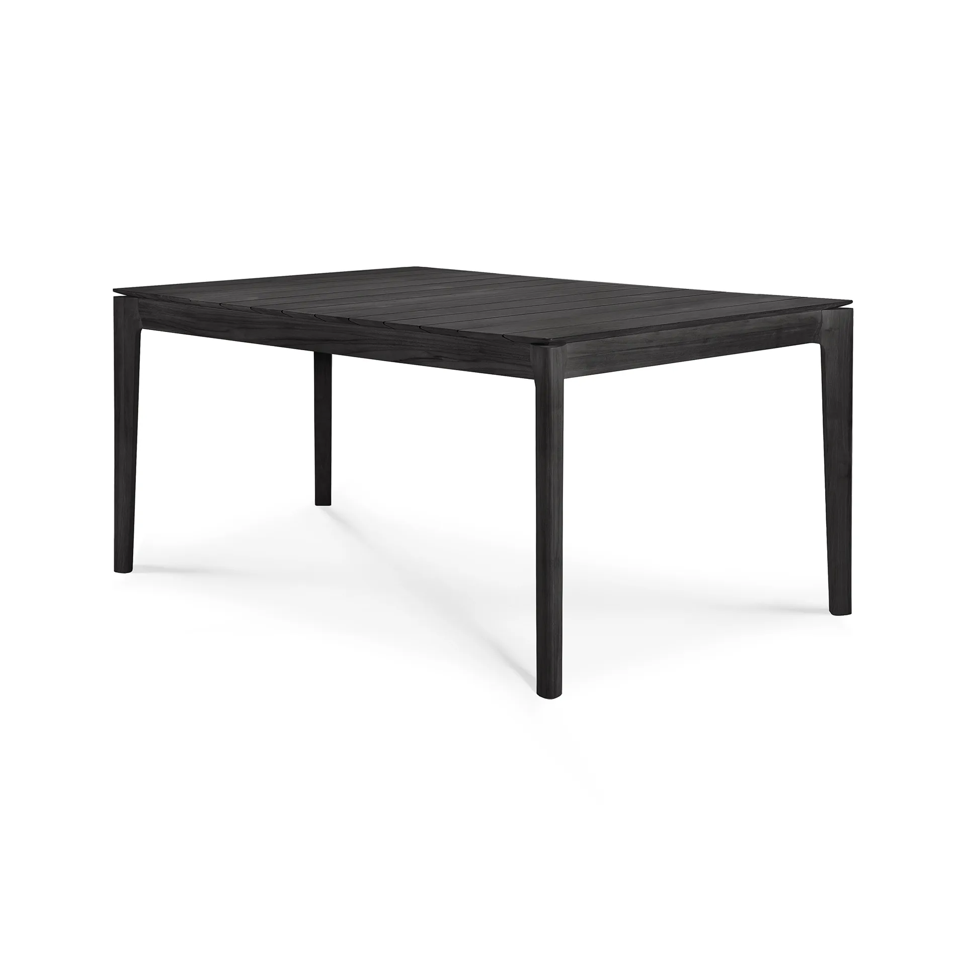 Bok outdoor dining table black stained teak, 162x80 cm Ethnicraft