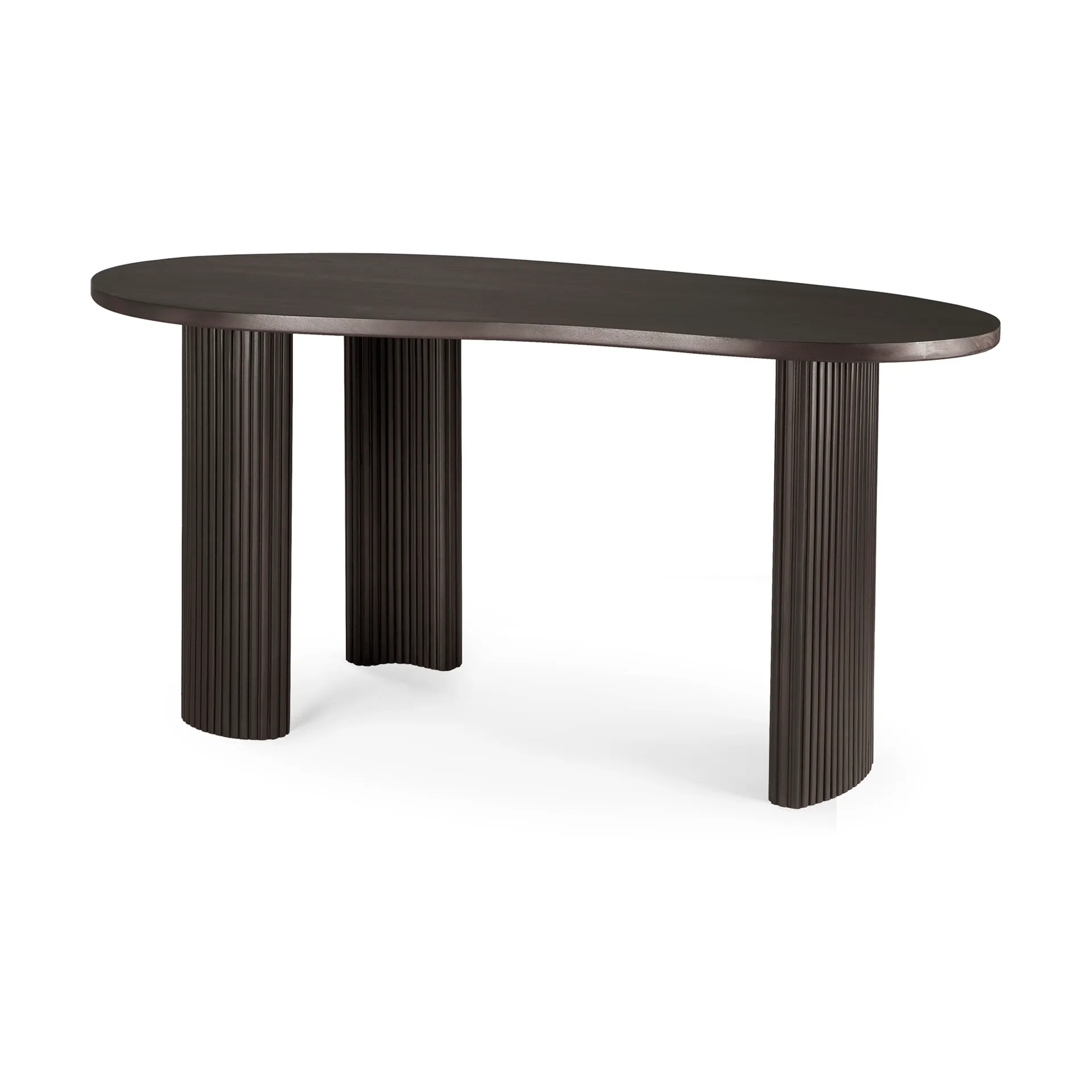Boomerang desk, Dark brown stained mahogany,160x83x76 cm Ethnicraft
