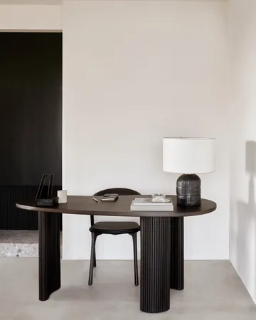 Boomerang desk - Dark brown stained mahogany,160x83x76 cm - Ethnicraft