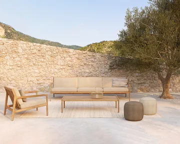 Donut outdoor pouf seat pouf - Natural check - Ethnicraft