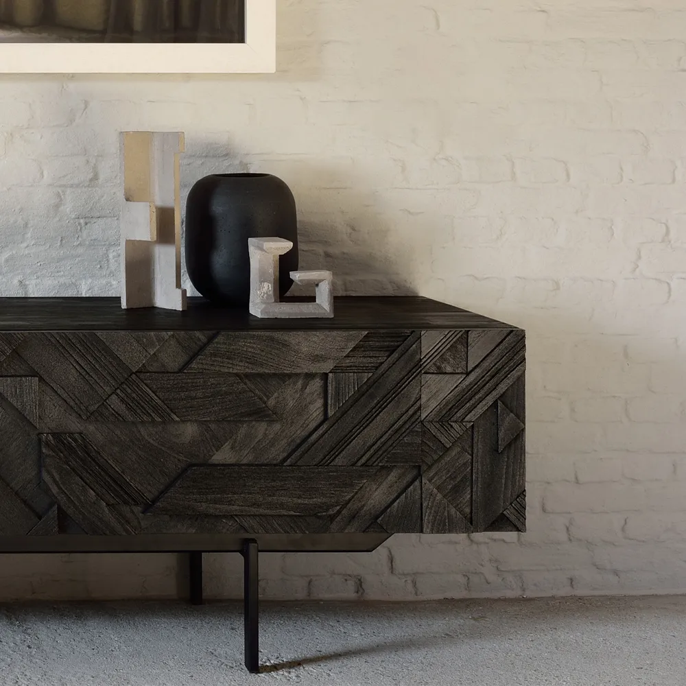 Graphic media cabinet, Black 242 cm Ethnicraft