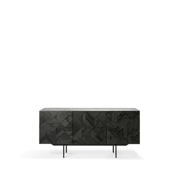 Graphic sideboard - Teak black 3 doors - Ethnicraft