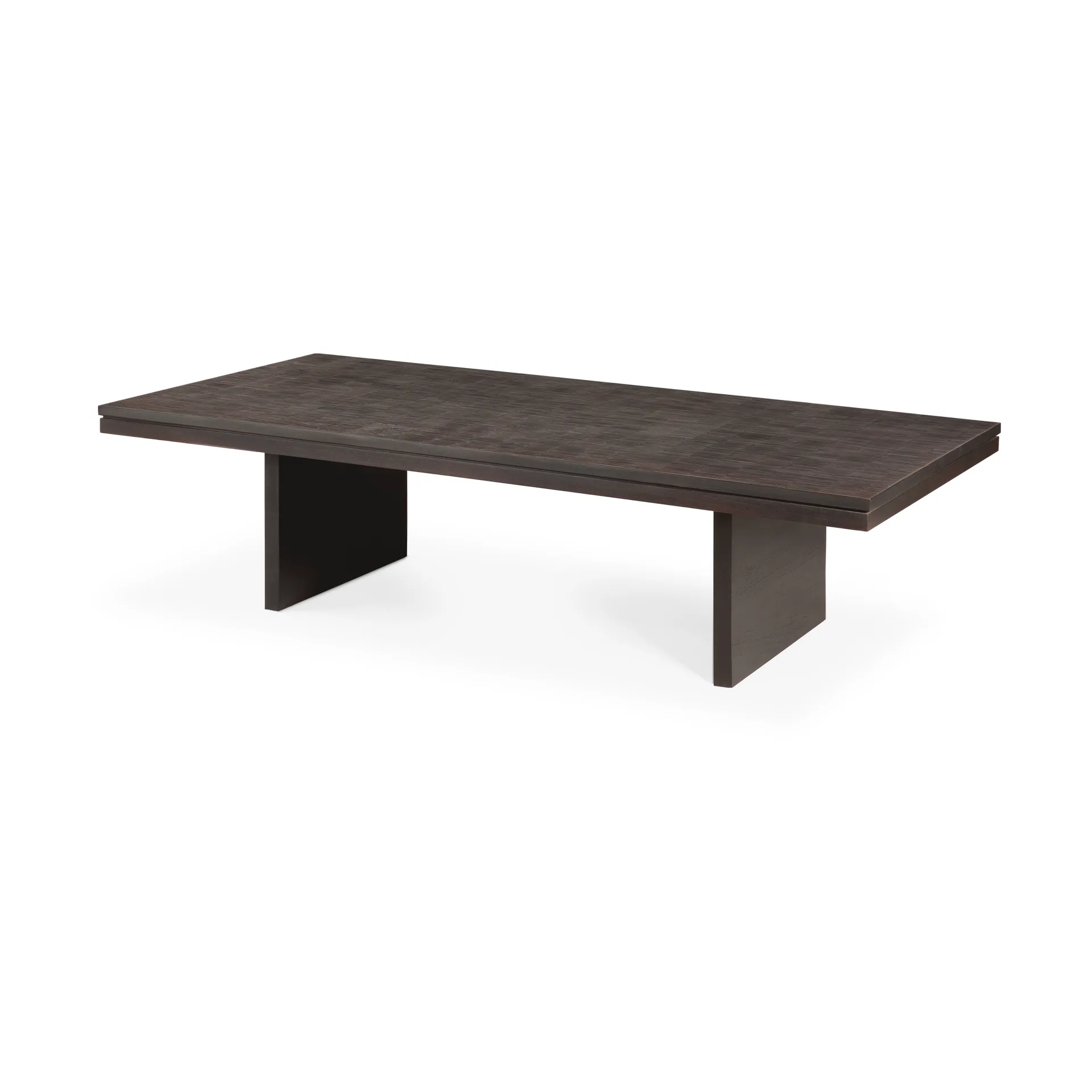 Grooves coffee table, Off black teak, 135x65 cm Ethnicraft