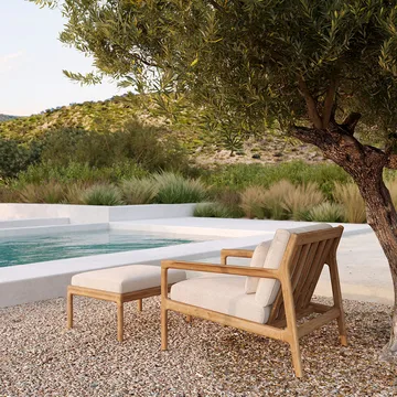 Jack outdoor footstool teak - Mocha - Ethnicraft