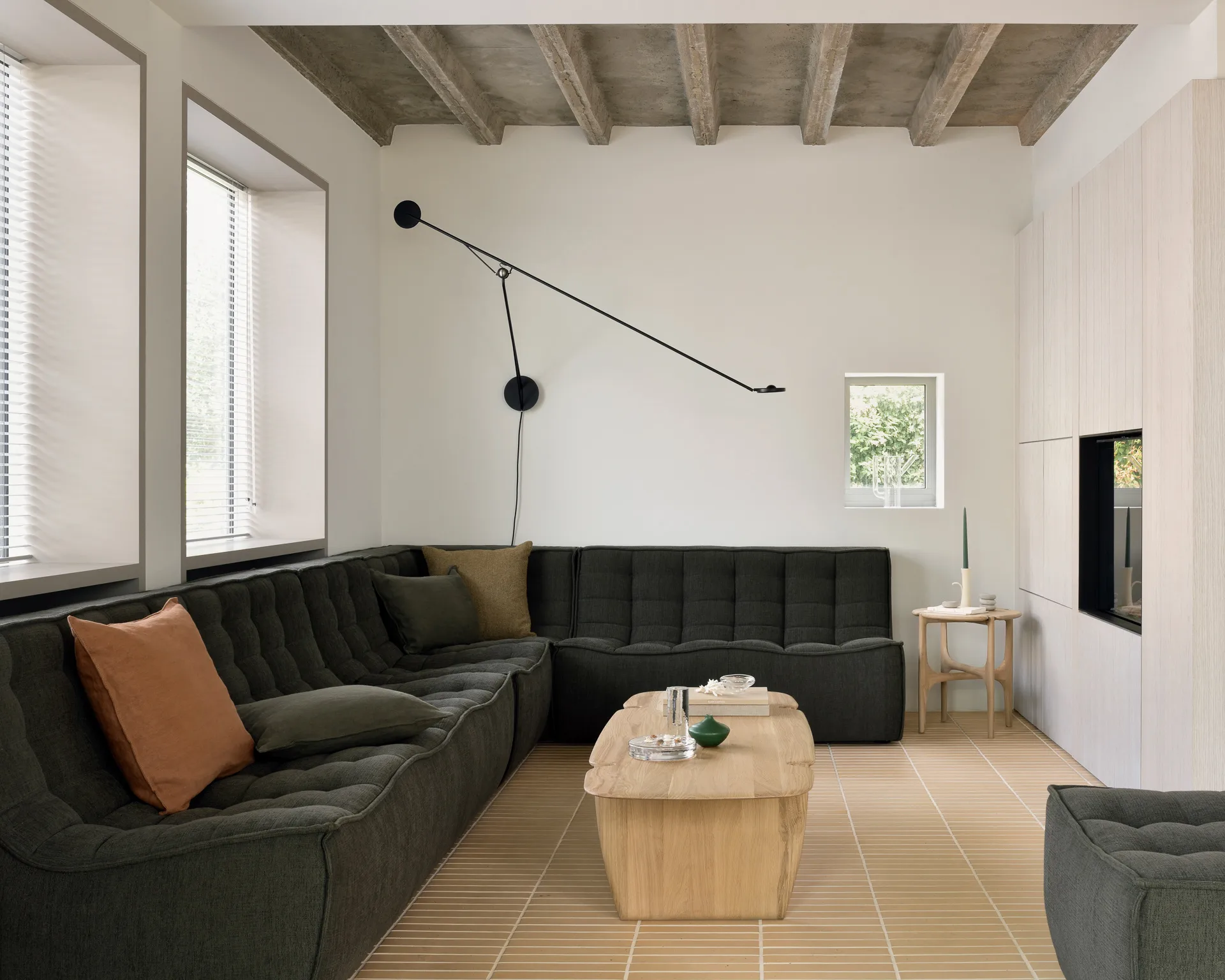 N701 sofa 3 seater sofa, Moss Eco fabric Ethnicraft