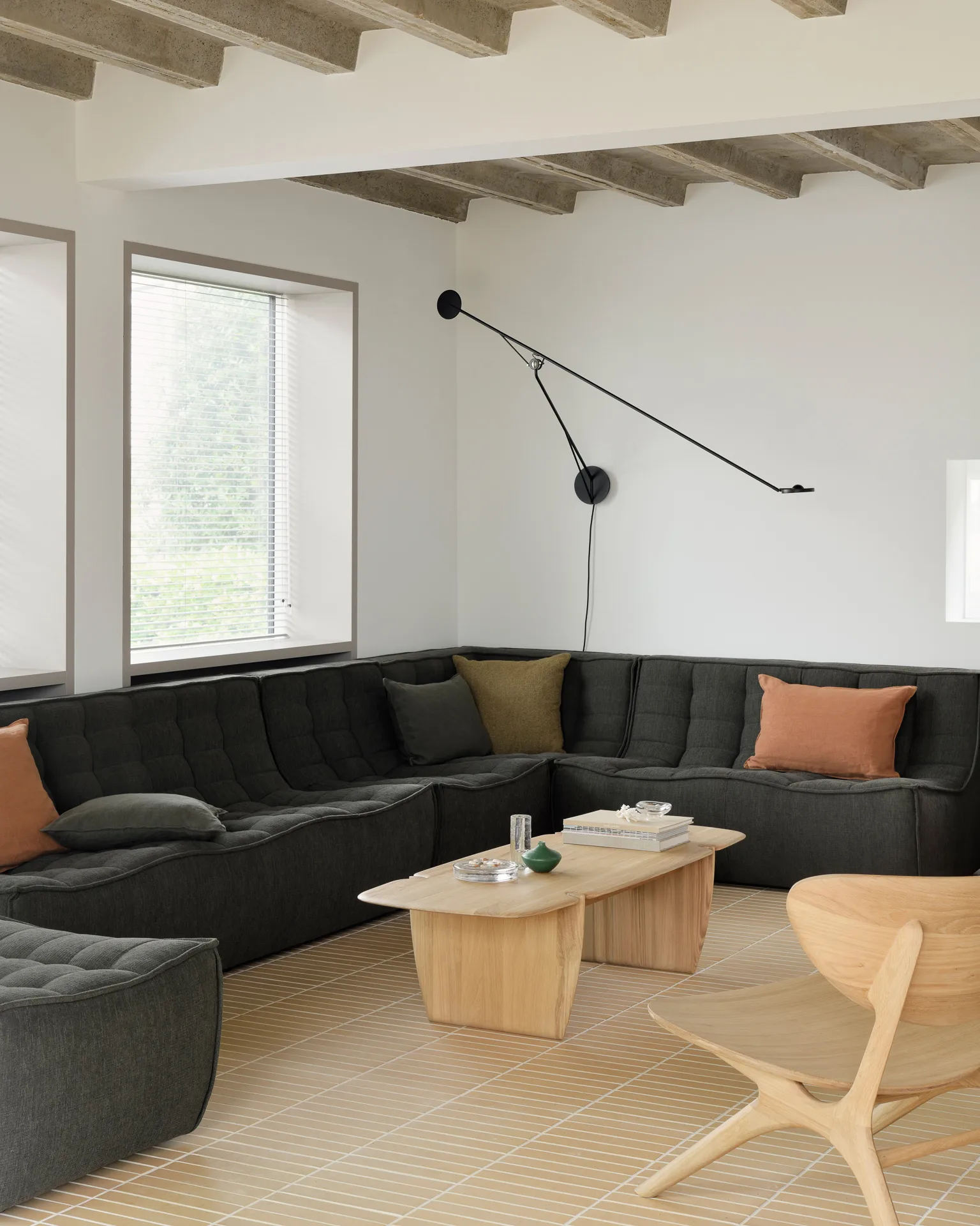 N701 sofa 3 seater sofa, Moss Eco fabric Ethnicraft