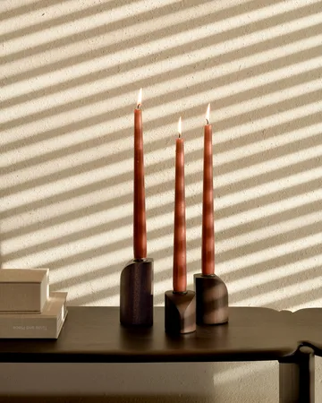 PI candle holder 3 parts - Dark brown stained mahogany - Ethnicraft