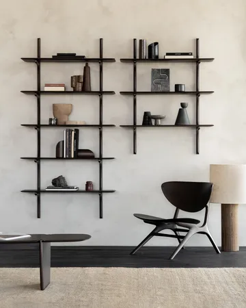 PI wall shelf - Lacquered mahogany-3 shelves-dark brown - Ethnicraft