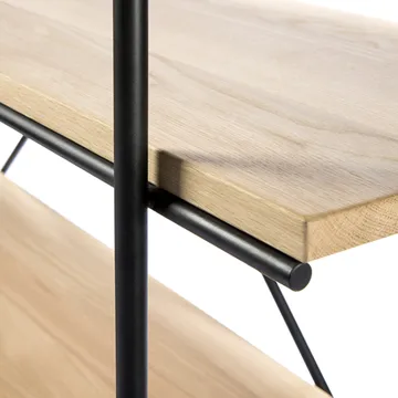 Rise shelf - Oak wax oil-Black metal 165 cm - Ethnicraft