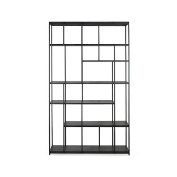 Studio Rack shelf 205x120 cm - Black teak without doors - Ethnicraft