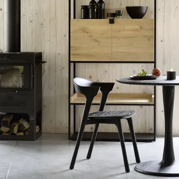 Torsion dining table - Black-stained oak, Ø90 cm - Ethnicraft