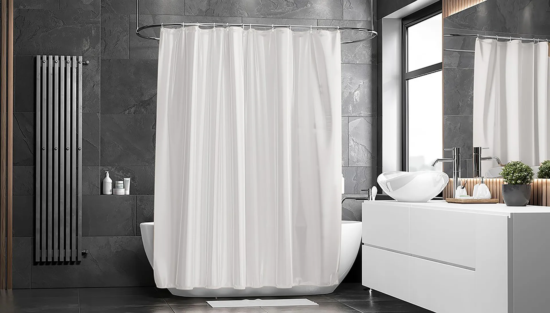 Match shower curtain, white Etol Design