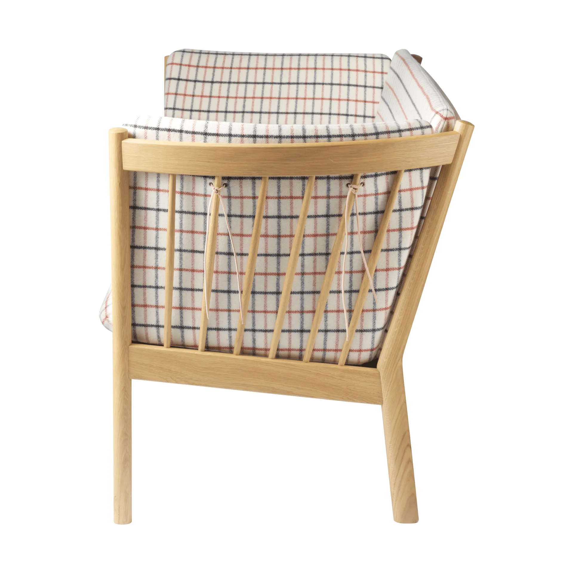 J149 sofa, Fabric red-lacquered oak, 3-seater FDB Møbler