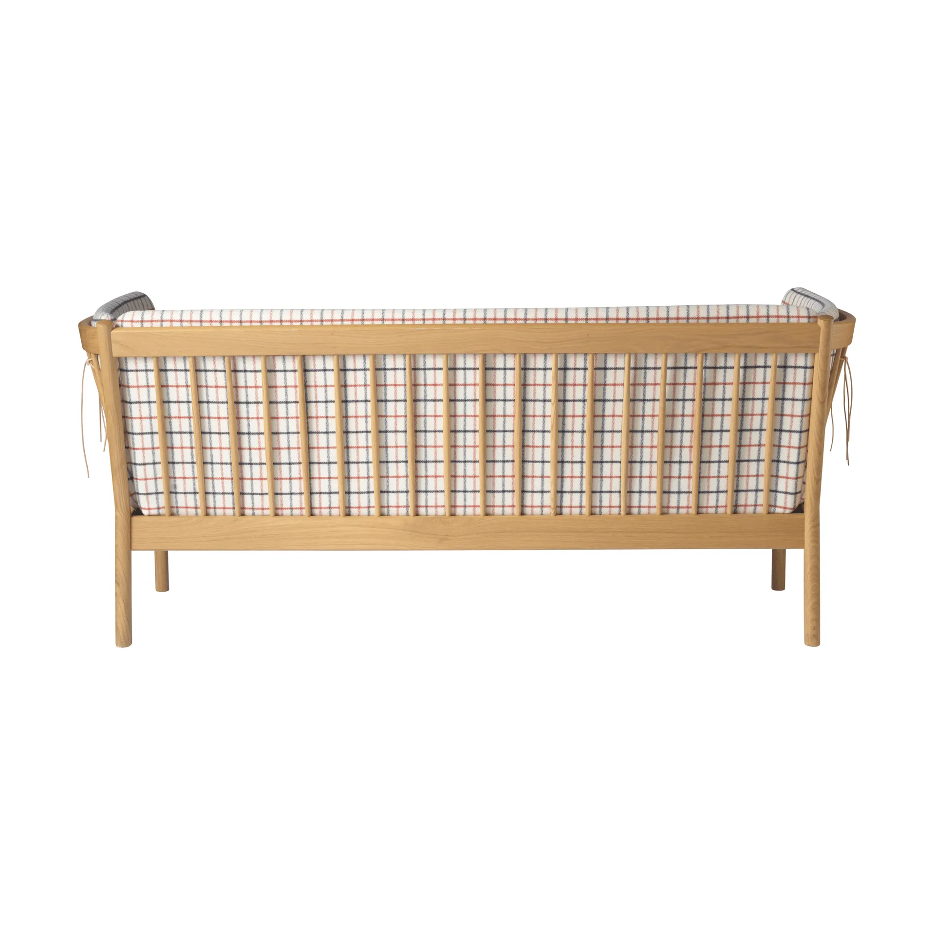 J149 sofa, Fabric red-lacquered oak, 3-seater FDB Møbler