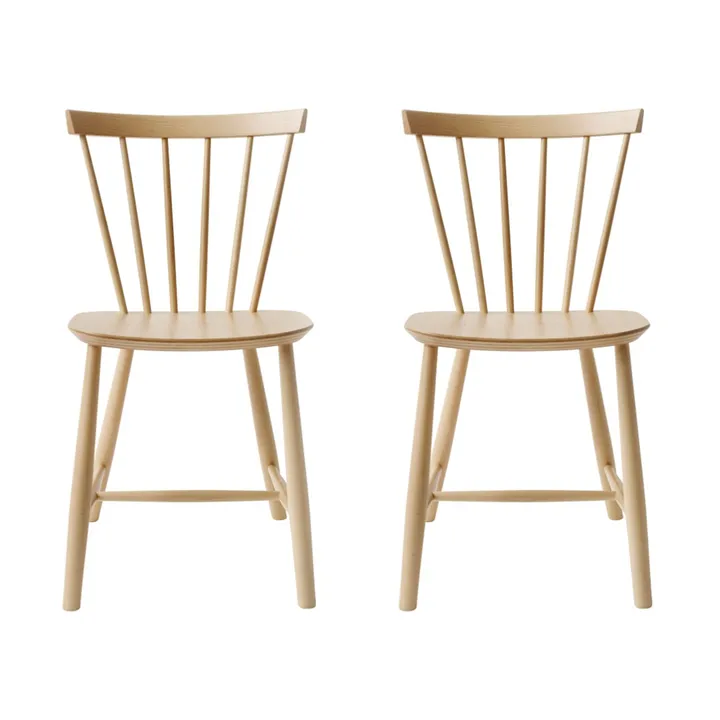 J46 chair, Beech natural lacquered, 2-pack - FDB Møbler