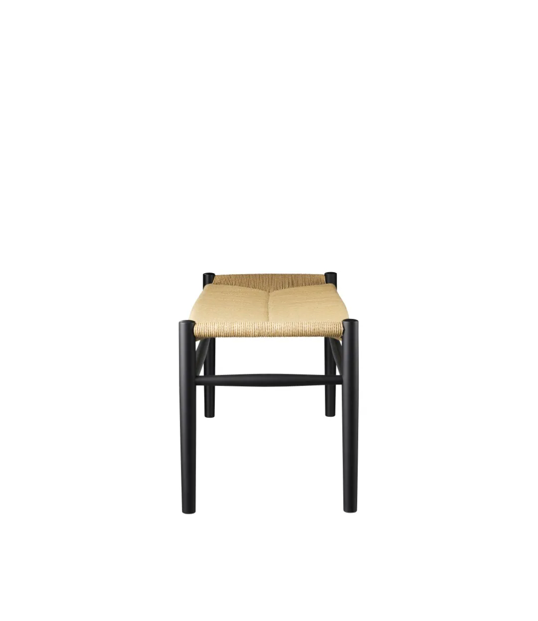 J83B RAL 9005 gloss 10 bench, Beech black painted-nature FDB Møbler