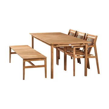 M10 Sammen 3-seater bench - Teak-nature oiled - FDB Møbler
