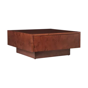 Burl storage coffee table 70x70 cm - Dark stained burl - Ferm Living